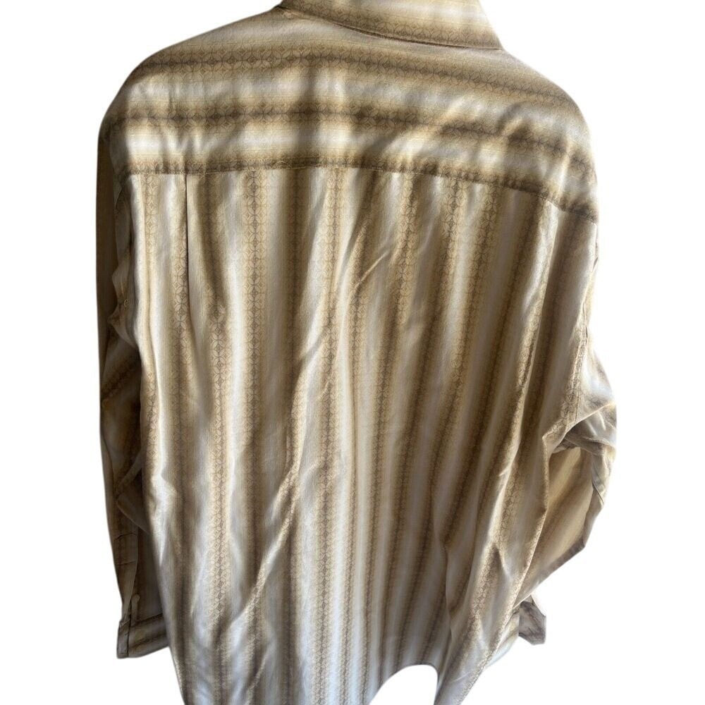 Tommy Bahama Western Striped Star Pattern Button Cotton Long Sleeve Shirt Large - Picture 3 of 6